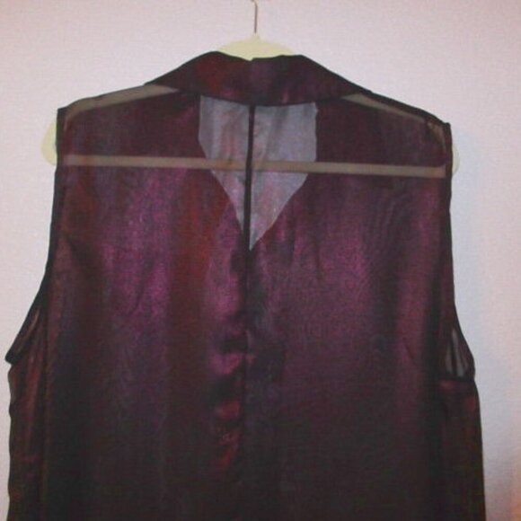Y2K Vtg Lip Service Iridescent Mesh Top Size L Blacklist Sheer Sleeveless Goth - Picture 8 of 12